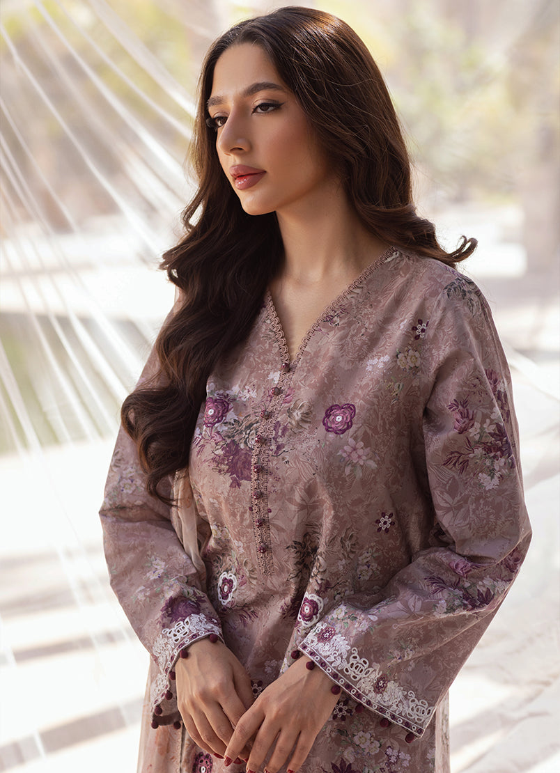 3 PC Embroidered Printed Suit