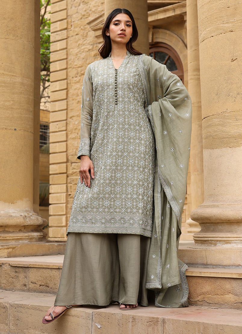 3 PC Embroidered Suit