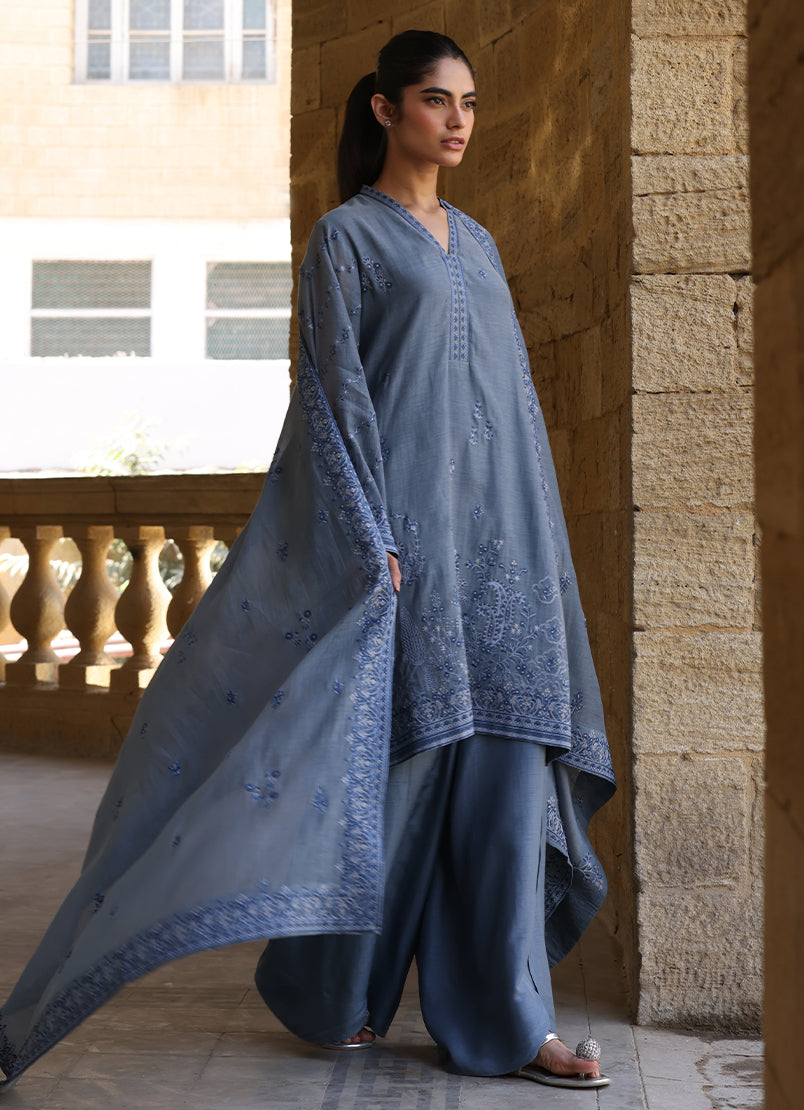 3 PC Kora Embroidered Suit