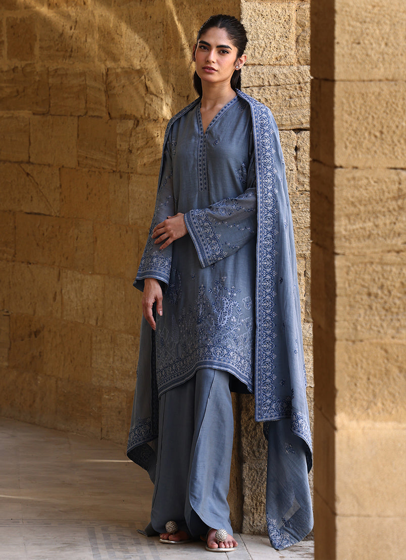 3 PC Kora Embroidered Suit