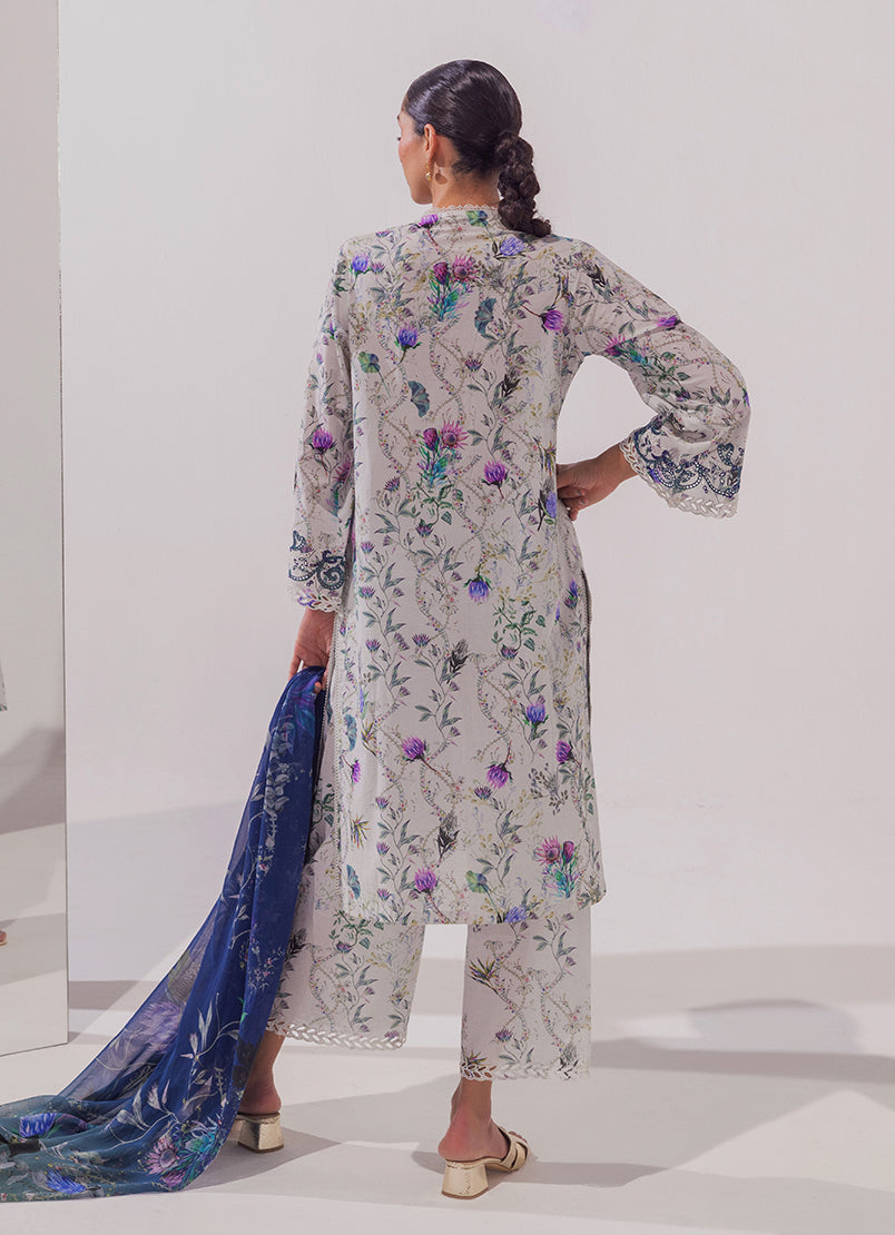 3 PC Embroidered Printed Suit