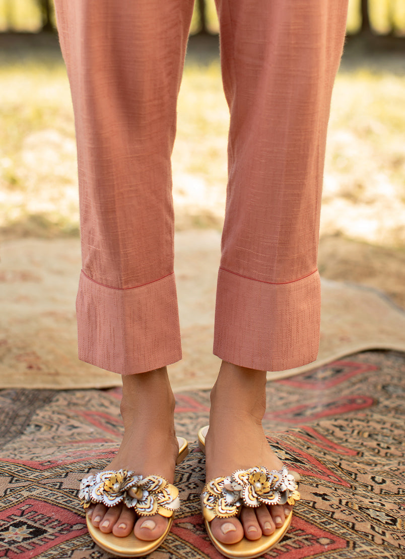 Peach Cotton Textured CO-ORD Set