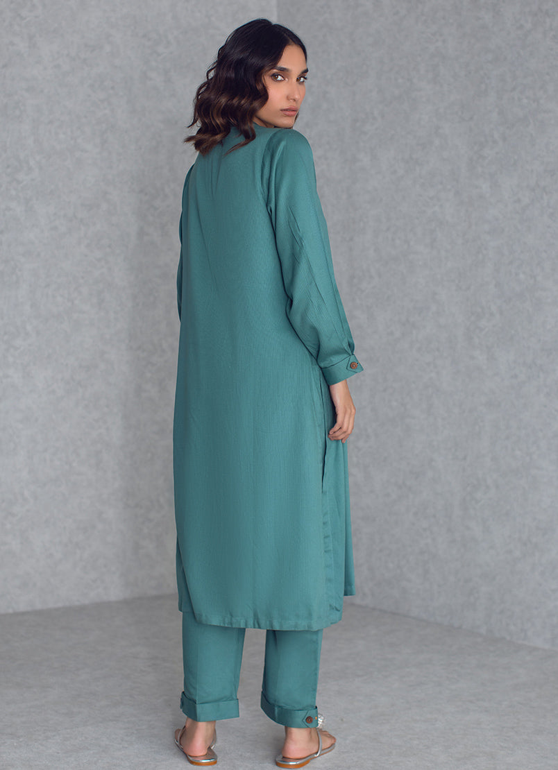 Teal Green Cottel Viscose CO-ORD Set