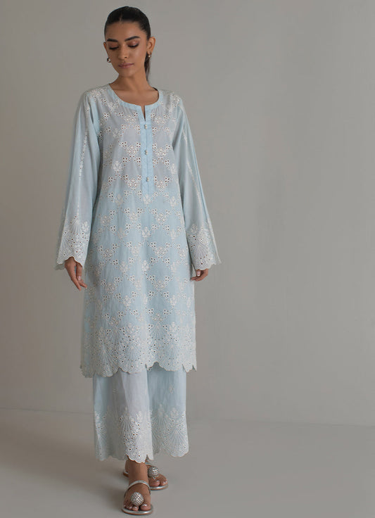 Light Blue Embroidered CO-ORD Set