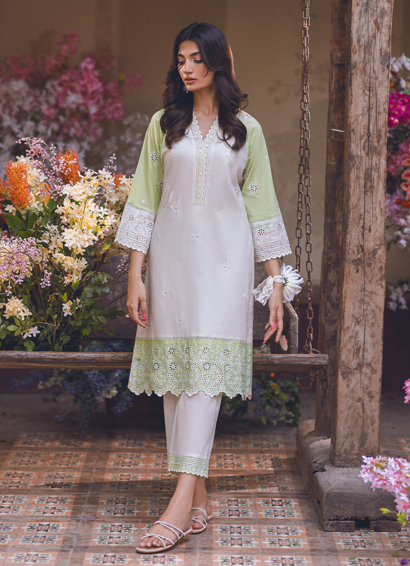 Pistachio Green Embroidered CO-ORD Set