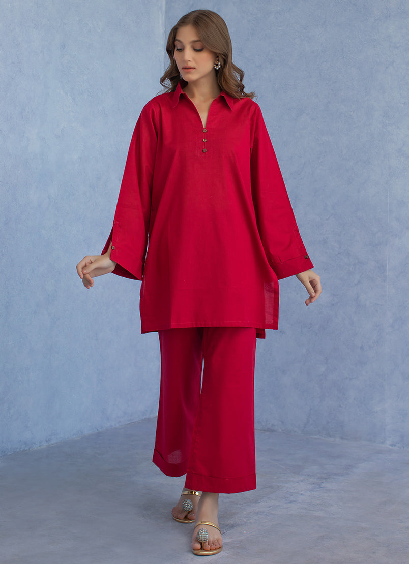 red-solid-co-ord-set