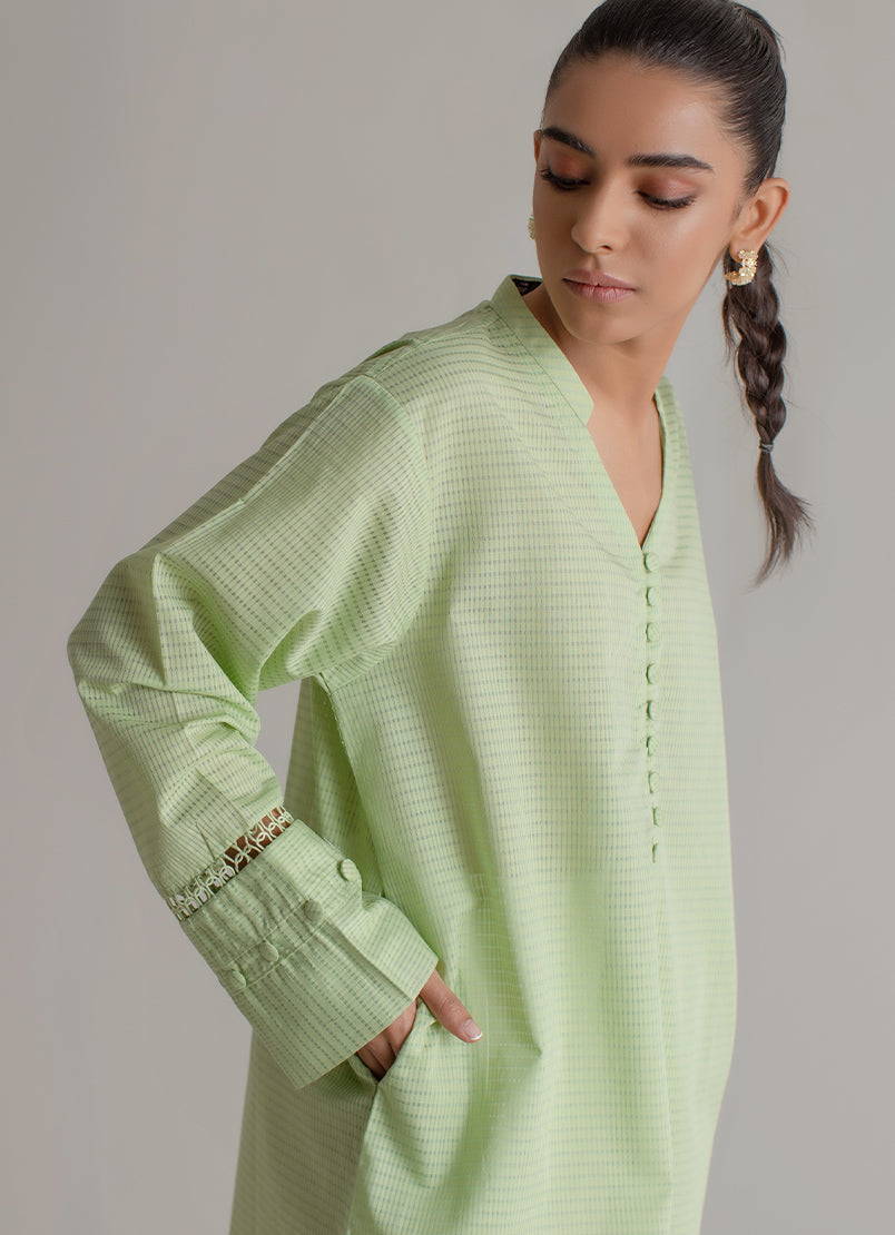 Green Solid Loose Fit Shirt