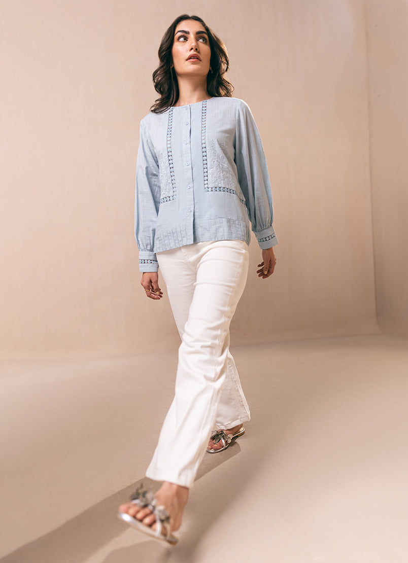 blue-embroidered-button-down-top